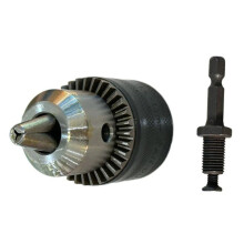 3-Jaw Drill Chuck 1.5-10mm, Quick Change Adapter with 1/4inch Hex Square Shank for Rotary and Hammer Drills