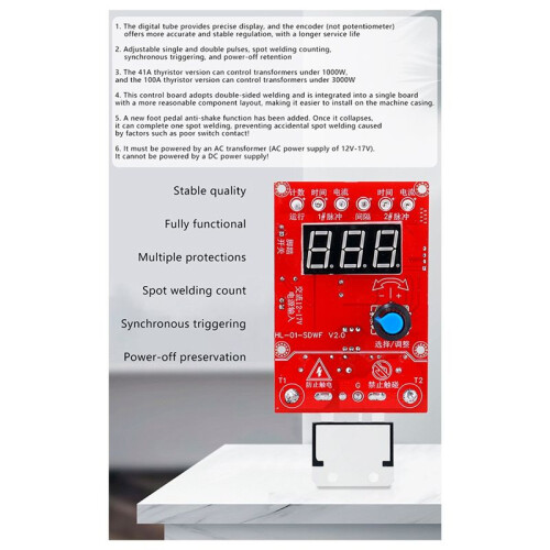 100A 220V Spot Welding Machine Control Board  Controller Board Timing Current  Current for Battery Repair Tool 2