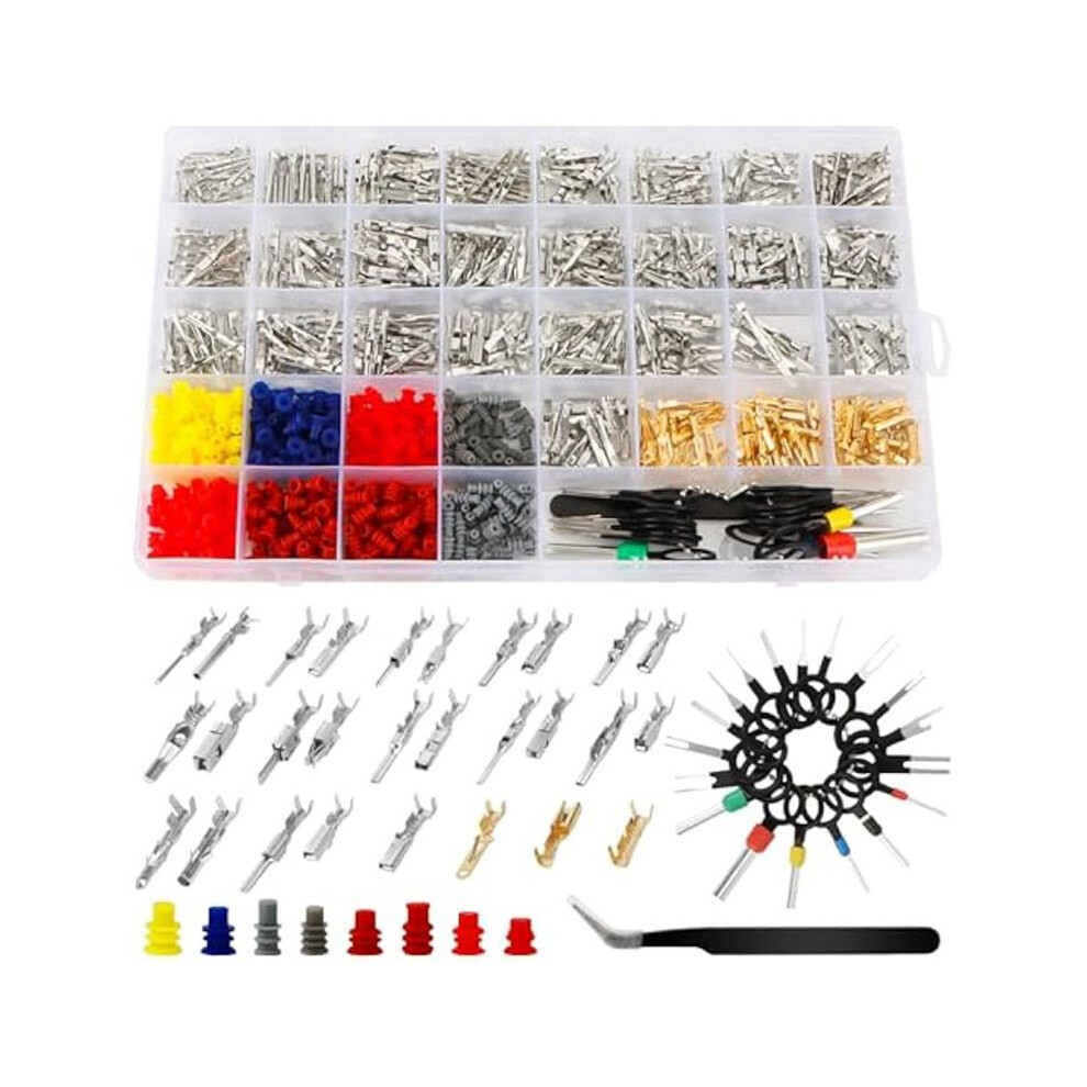 969Pcs Automotive Pin Connectors Kit,28 Types Electrical Terminal Pins Connectors Kit Male&Female Wire Connector 6033609220948