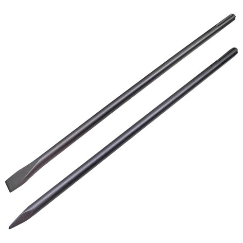 24-Inch SDS Max Set, 1 Inch Flat Chisel and Point Chisel, Tile Removal Tool for SDS-Max Hammer Drill Attachment