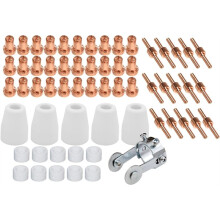 61Pcs PT31 Plasma Cutting Consumables with PT-31 Roller Guide Fit CUT-40 CUT-45 CUT-50D JG-40 CT-312 Nozzle Electrode