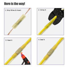 100PCS Heat Shrink Connectors Insulated Waterproof Crimp Terminals Seal Butt Electrical Wire Connector 26-10 AWG A