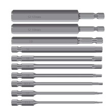 10Pc 1/4 Inch Hex Bits Driver Tamper Proof Security Drill Magnetic Bit Set Torx Screwdriver Flat  High Quality 100mm
