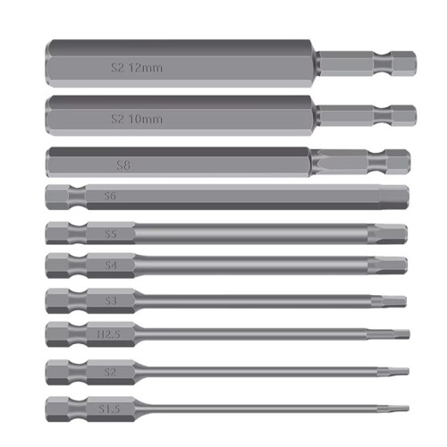 10Pc 1/4 Inch Hex Bits Driver Tamper Proof Security Drill Magnetic Bit Set Torx Screwdriver Flat  High Quality 100mm 1