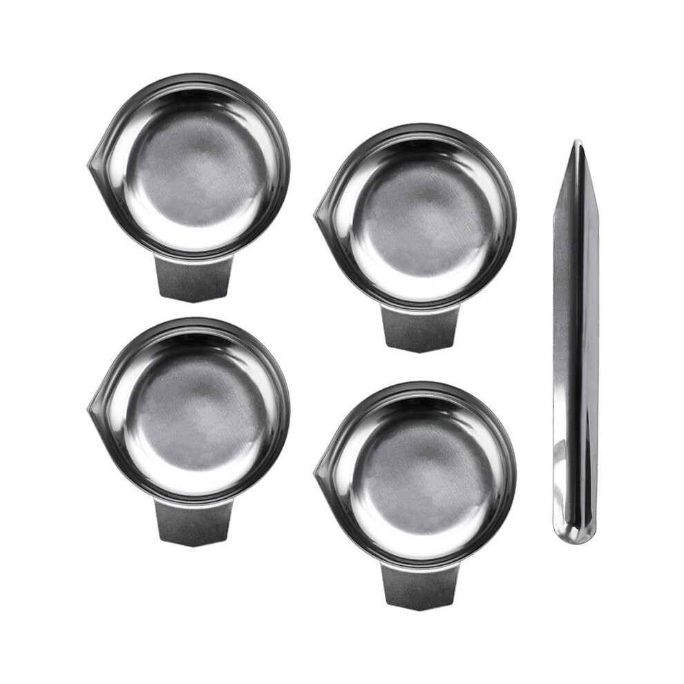 4Pcs Metal Weighing Powder Pan With Scoop, Digital Scale Pan Tray Weighing Dish For Reloading,Electronic Scale Tray 6033640795269