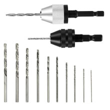 2-Delige Boorkopadapter Zonder Sleutel met 10 Boren, 1/4 Inch Zeskant Snelwisselconverter voor Slagschroevendraaier, Snelwissel