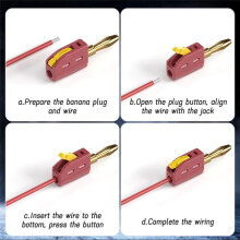 P10064 10 Peças de Plugue Banana de 4 mm de Alta Corrente, Conexão Rápida, Conector Banana Banhado A Ouro, 32A, Teste Elétrico