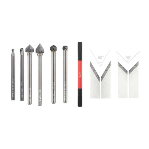 AT-CT Universal Chamfering Tool Φ3.0mm Shank Chamfer Drill Bits with Blades Professional Model Making Tools DIY New 9PCS