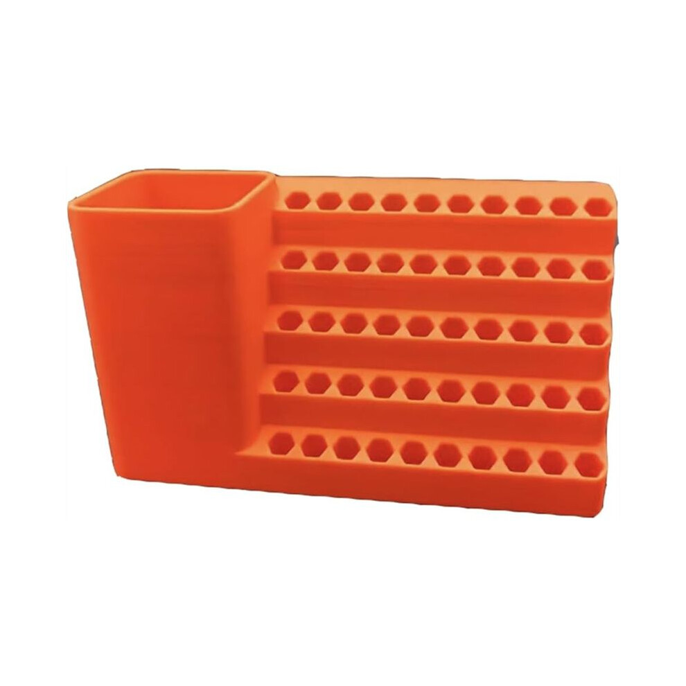 50-Hole Screwdriver Bit Holder With Power Drill Mount - Drill Bits Organizer Toolbox For 1/4Inch Impact Bits, Screws 6031271042639