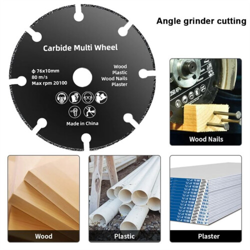 1 Peça de Disco de Corte de Metal de 76 mm/2,99 Polegadas, Rebarbadora Angular, Rodas de Corte de Aço Inoxidável Reforçadas 2