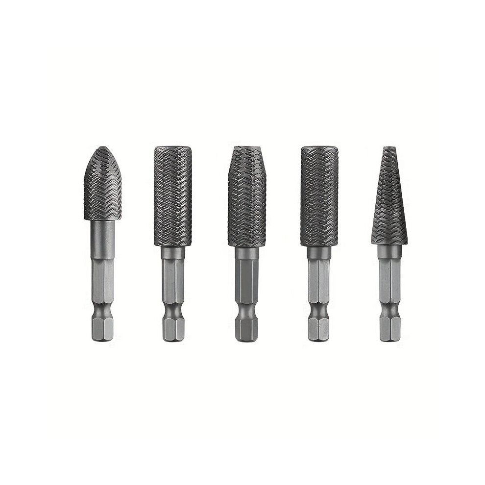Hex Shank Rotary File Drill Bits Wood Carving File Rasp Burrs Grinding Grooved Sanding Engraving Milling Tool 4711004310038