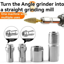 3mm & 6mm Angle Grinder to Straight Chuck Adapter (5/8-11 Arbor) - Metal/Wood/Stone Grinding & Polishing