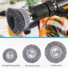 10 Pcs Wire Brush for Drill, 1/4 Inch Hex Shank, Wire Cup Brush Drill Bit for Cleaning Rust, Stripping and Abrasive