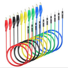 Cables de Prueba de Silicona Flexibles y Suaves para Pruebas Eléctricas P1533 con Pinzas de Cocodrilo para Puentes Macho de Placa de Pruebas.