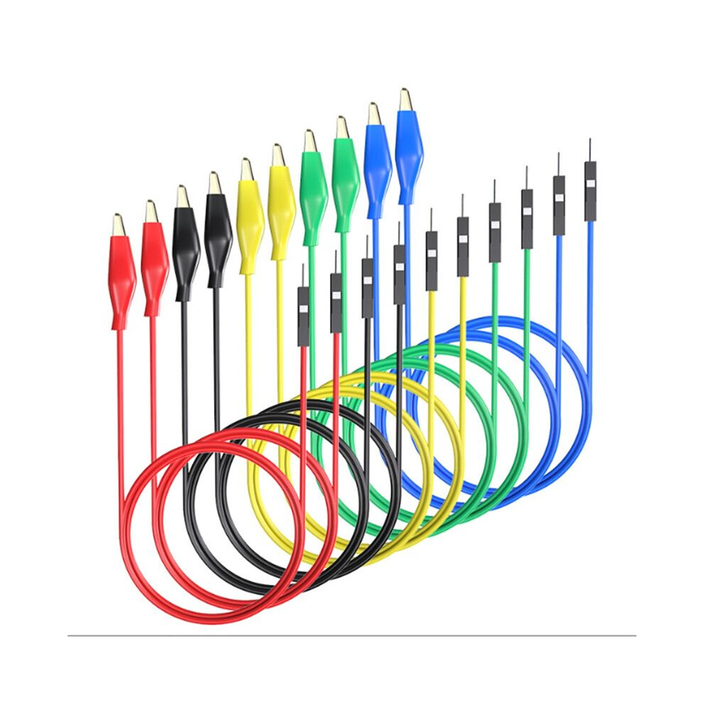 Alligator Clips To Breadboard Male Jumper Wires Soft Flexible Silicone Test Leads For Electrical Testing P1533 4712405669213