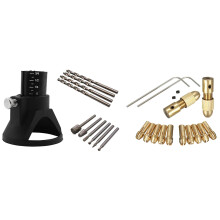 11 Pcs Multipurpose Cutting Guide Kit with 14 Small Electric Drill Chuck 0.5-3mm Electric Mill Copper Chuck