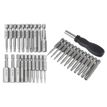 20Pcs Hex  Wrench Drill Bit Set(Metric +SAE) & 12 Pack Torx  Screwdriver Bit Set 1/4 Inch Hex Shank T5-T40