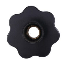 2X M10 10mm Dia Thread Black Plastic Star Clamping Knob Grip