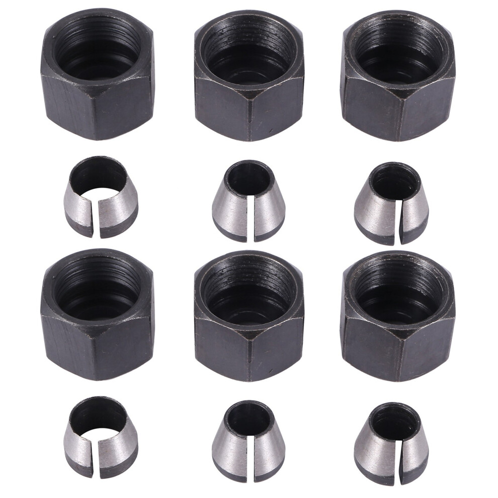 6 Pcs Router Collet Set Chuck Heads Adapter For Drills Engraving Trimming Carving Machine Electric Router Milling Cutter 4713131933012