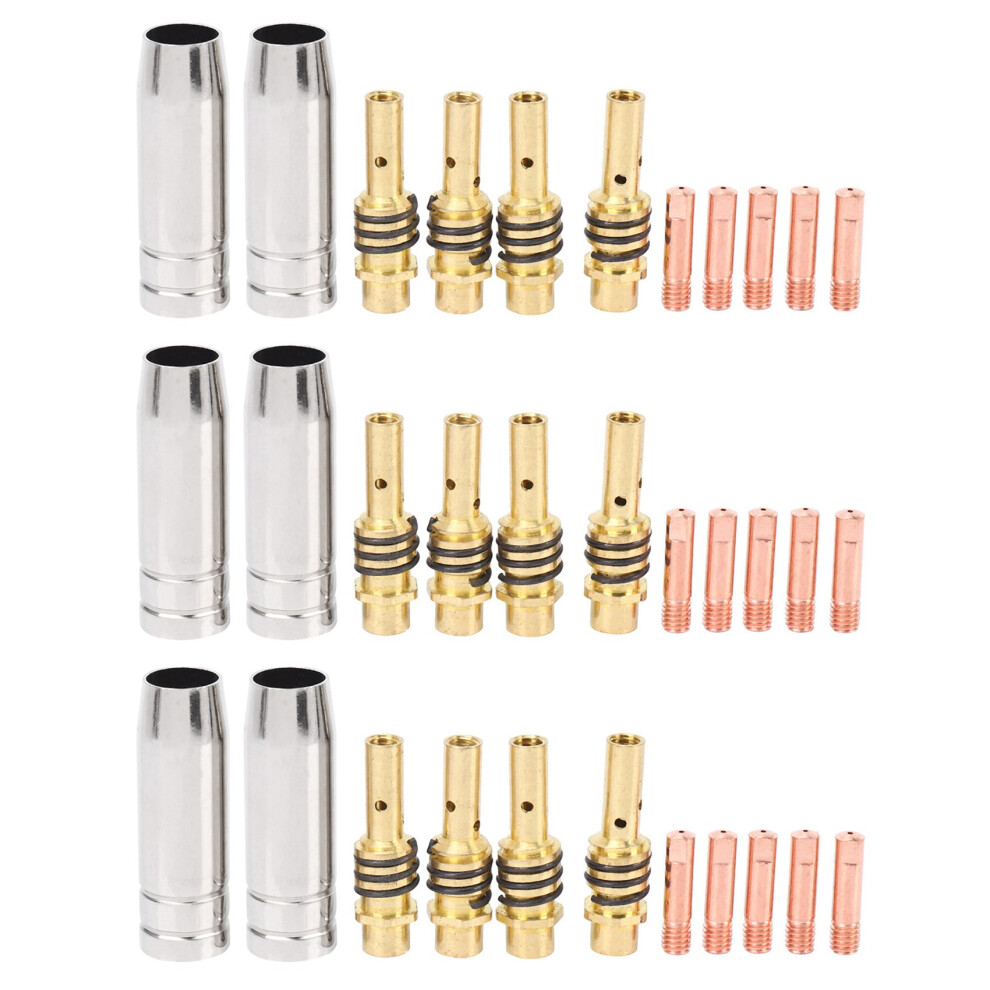 33Pcs/Set Mig Welding Nozzle Torch Nozzles Gold Tip Holder Contact Tips 0.040 Inch Gas Diffuser Set For Torches 6033216002852