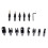 14 Pcs Wood Plug Hole Cutter Chamfered Plug Cutter Drill Bits Five-Slot Countersink Drill 1/4 Inch Hex Spanner Tool Set 2