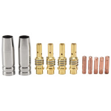 11 STÜCKE MB15AK MIG SchweißEr Verbrauchs Material Schweiß Brenner mit Konischer DüSe Gas DüSen Halter (0,6 Mm 0,8 Mm 1,0 Mm)