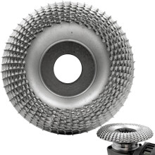 Wood Carving Disc Grinder Shaping Disc 7/8 Inch Bore Wood Grinding Wheel Carving Abrasive Disc(100mm, Arc Type, Silver)