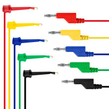 5 STÜCKE PrüFhaken Draht Stapelbar Bananen Stecker zu Grabber Multimeter Messleitung Sets Flexible Draht Leitungen 500 V / 5 V 39 Zoll
