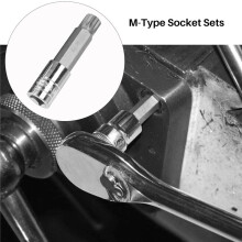 10 StüCk 4 Zoll Spline Bit SteckschlüSsel Set M-Typ Universal HüLse M4-M18 Dreifach Vierkant Spline Bit SteckschlüSsel Satz