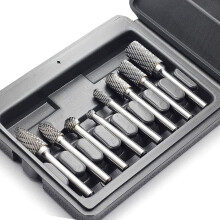 8PCS Carbide Burr Set 1/4Inch Shank Tungsten Steel Double Cut Die Grinder Bits, Carbide Rotary Burr for Polishing