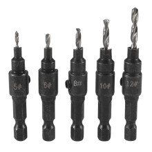 5-Delige Set van 3/8-Inch Snelwisselbare 82 Afschuining Verstelbare Boren, HSS Houtboren Gereedschapsset voor Zinkgatboren