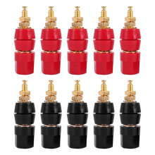 10Pcs/Lot Gold Plated Banana Binding Post Large Current Amplifier 4mm Banana Plug Jack Socket Speaker Terminal 5 Pairs