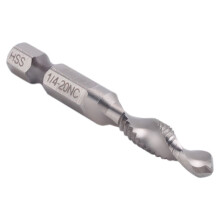 6-Delige Boortapset Zeskantschacht SAE Combinatieboor- en Tapbitset HSS 4341 Schroeftap Ontbraamboor