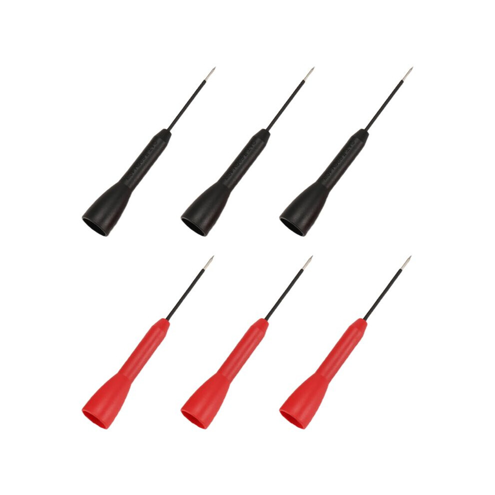 6 Pack 2Mm Needle Test Probes, 600V/10A Non-Destructive Multimeter Test For Leads Tl71 Tl75- 3 Black & 3 Red 4711677916360