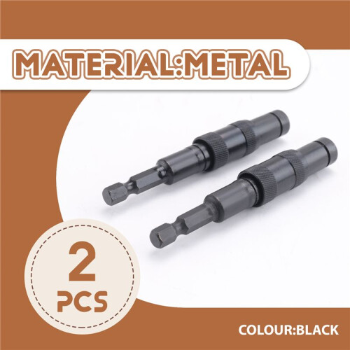 2 Pack Pivoting Bit Tip Holder, Magnetic Screw Drill Tip 1/4inch Hex Shank, Quick Change Locking Bit Holder (Black)