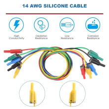 5PCS Banana Plug Silicone Test Leads 4mm Fully Insulated Safety Shrouded Stackable Banana Plug Soft Wire Extension Cable