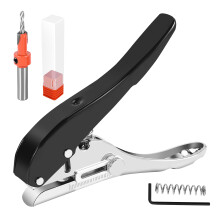 2 Stuks Houtbewerkingsgereedschap Tang Kaart Perforator Set Papier Schroefdeksel met Verzinkboor 3,2 Mm Instelbare Positie