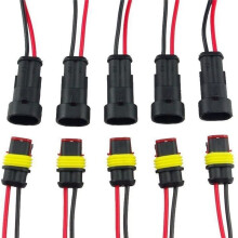 5 Paia 2 Pin Way Impermeabile Connettore del Cavo Elettrico Set di Connettori per Auto con Cavo per Moto, Scooter Marine