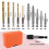 10-Piece Screw Extractor Set and Universal Drill Bit Holder, Left Hand Drill Bit Set, for Removing Broken Studs, Bolts 6