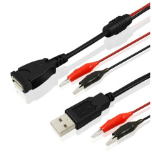2St USB-KrokodiltråD Hane/Hona Till USB-Testdetektor -SpäNningsmäTare Amperemeter Kapacitet EffektmäTare