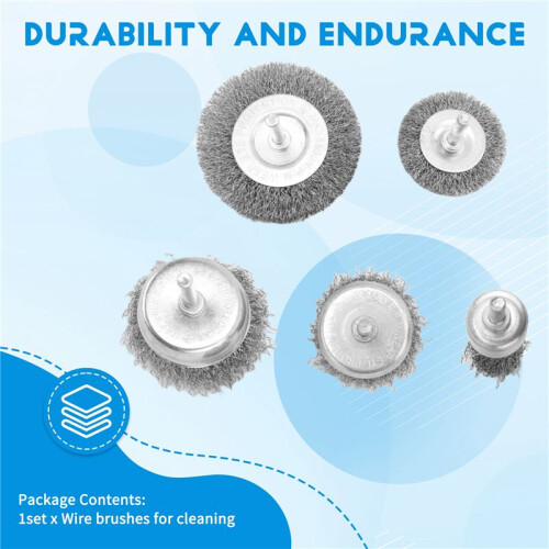 Wire Brush for Drill, Wire Wheel Brush Cup Set, Stripping and Drill Attachment 2