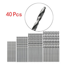 Juego de Brocas para ConstruccióN de Acero de Alta Velocidad de 40 Piezas Juego de Brocas para PCB de VáStago Recto de 0,5 Mm-2,0 Mm