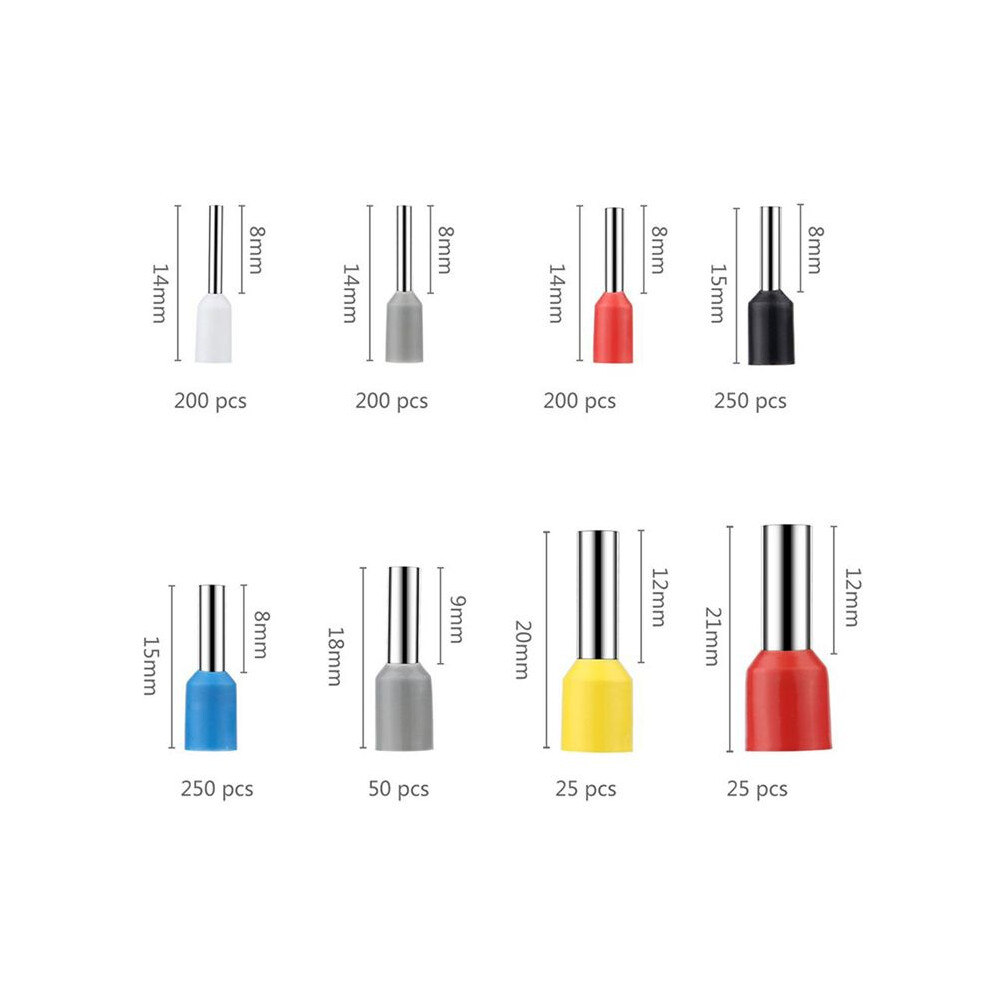 Wire Ferrules Connector Terminals Kit 1200Pcs Assortment Ferrule Wire Connector Kit Insulated Cord Pin End 6032022782224