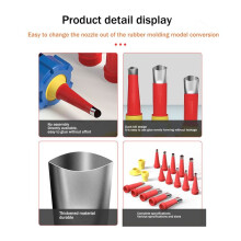 Caulking Finisher Kit 18-Delige Roestvrijstalen Kitspuitmondapplicators met 8 Aansluitvoeten voor Badkamerkeuken