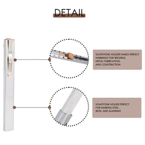 Flat Soapstone Holder 2Pcs Flat Soapstone Pen with Soapstone Refills for Welding and Welders 1