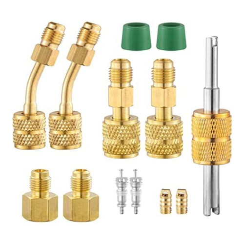 Adaptadores  Split R410A, Conector de Porta de VáCuo de Carregamento R410A com FêMea de 5/16 Polegadas para Macho de 1/4 Polegadas para Sistema