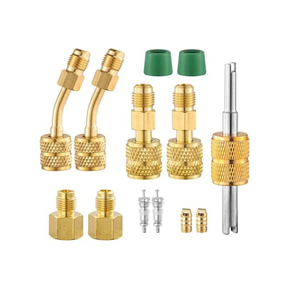 R410a Split Adapters, R410a Charging Vacuum Port Connector With 5/16Inch Female To 1/4Inch Male For Hvac System 4712412630541