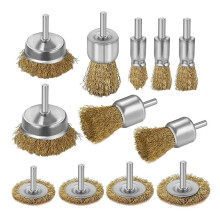 Wire Brush Wheel Cup Brush, 12 Piece Wire Brush Set, Wire Brush for Drill 1/4 Inch, Removal for Rust, Paint and Scale