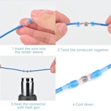 Conector de Fio de VedaçãO de Solda de 800 PeçAs Vermelho 22-18 AWG - Conector de Topo de Solda TermorretráTil