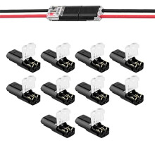 Connecteur Enfichable à Double Fil + Boucle de Verrouillage, Pas de DéNudage de Fil, Connecteur LED 2 Voies 2 Broches pour AWG 20-24 20 PièCes